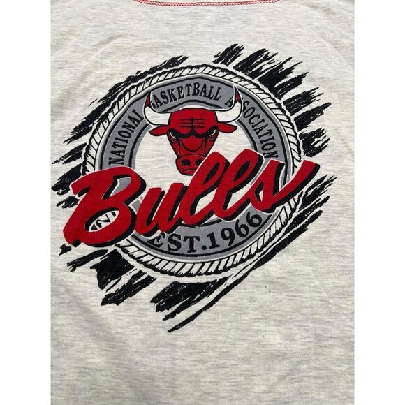 Vintage RARE Chicago Bulls Two Tone Baseball Jersey - Button Front - L - Picture 5 of 10